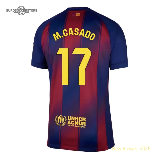 2025-2026 Barcelona Home Shirt (M.Casado 17)-Football Jersey Hub