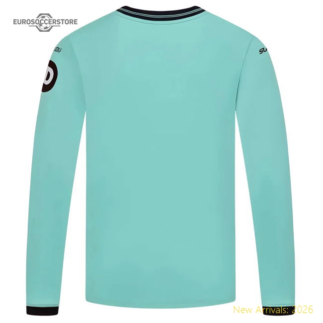 2025-2026 Wolves Long Sleeve Away Shirt (Kids)-Football Jersey Hub
