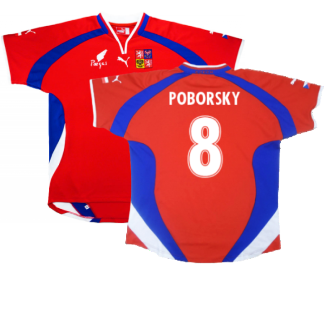 Czech Republic 2000-02 Home Shirt ((Excellent) L) (Poborsky 8)-Football Jersey Hub