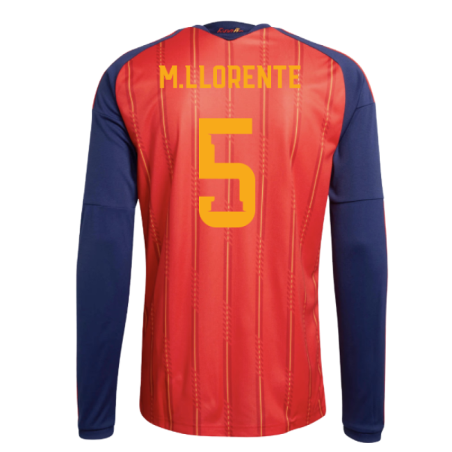 2026-2027 Spain Long Sleeve Home Shirt (M.Llorente 5)-Football Jersey Hub