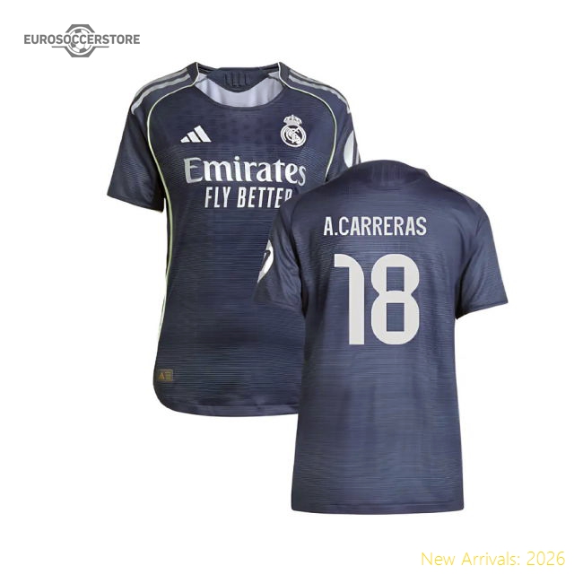 2025-2026 Real Madrid Authentic Away Shirt (Ladies) (A.Carreras 18)-Football Jersey Hub
