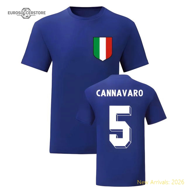 Fabio Cannavaro Italy National Hero Tee\'s (Blue)-Football Jersey Hub