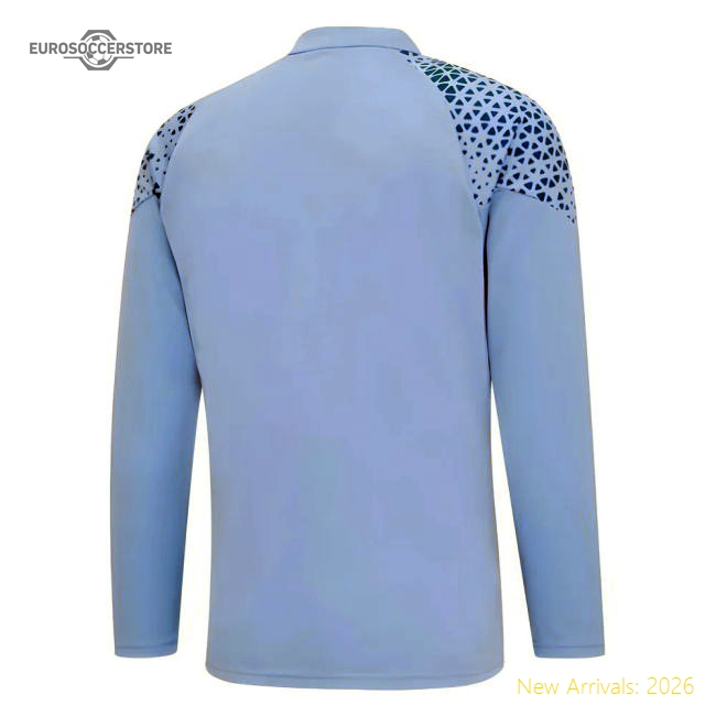 2023-2024 Man City Training Half Zip Top (Light Blue)-Football Jersey Hub