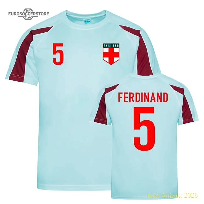 Rio Ferdinand England Sports Training Jersey (White-Red)-Football Jersey Hub