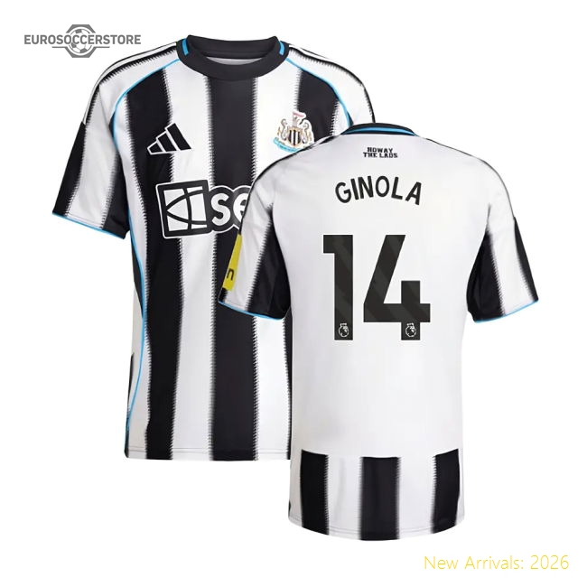 2025-2026 Newcastle Home Shirt (Ginola 14)-Football Jersey Hub