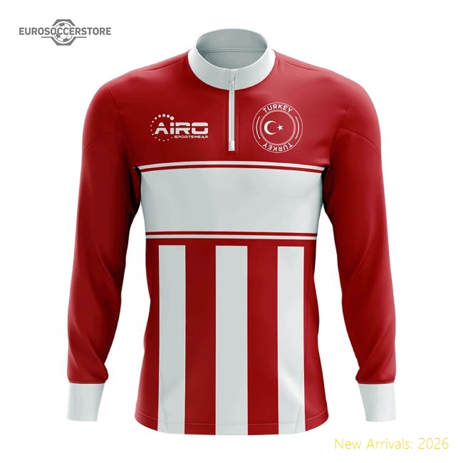 Turkey Concept Football Half Zip Midlayer Top (Red-White)-Football Jersey Hub