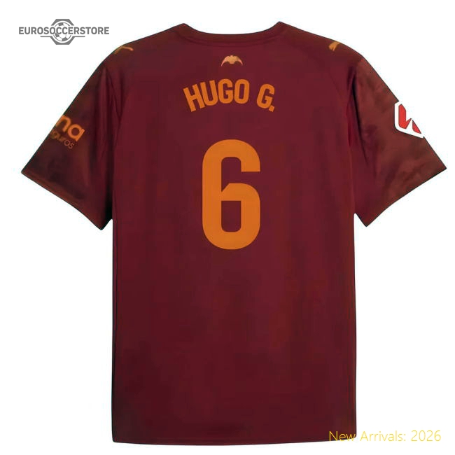 2025-2026 Valencia Away Shirt (Kids) (Hugo G. 6)-Football Jersey Hub
