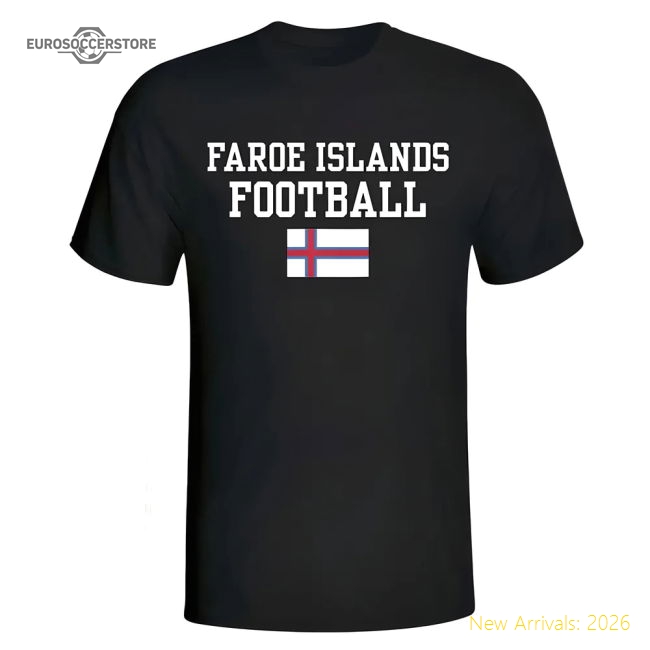 Faroe Islands Football T-Shirt - Black-Football Jersey Hub