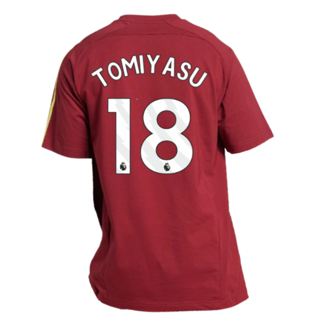 2025-2026 Arsenal UBP Tee (Noble Maroon) (Tomiyasu 18)-Football Jersey Hub