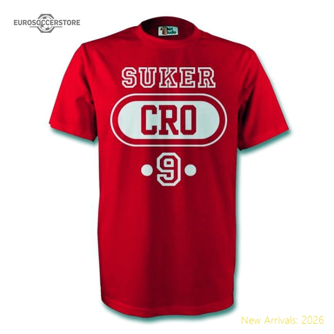 Davor Suker Croatia Cro T-shirt (red) - Kids-Football Jersey Hub