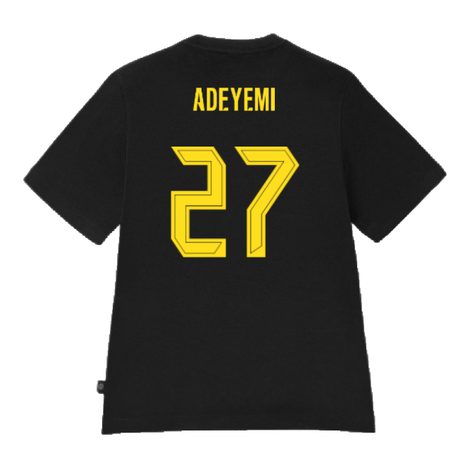 2024-2025 Borussia Dortmund ESS Tee (Black) (Adeyemi 27)-Football Jersey Hub