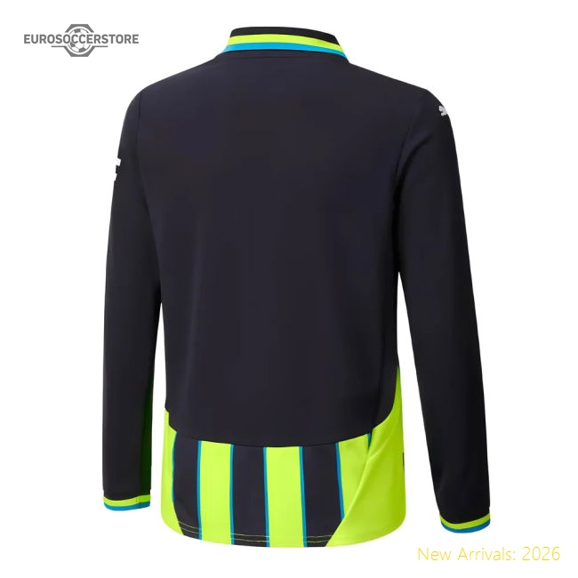 2024-2025 Man City Away Long Sleeve Shirt (Kids)-Football Jersey Hub