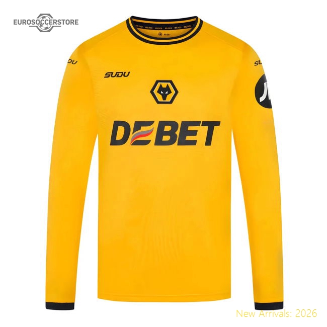 2024-2025 Wolves Long Sleeve Home Shirt-Football Jersey Hub