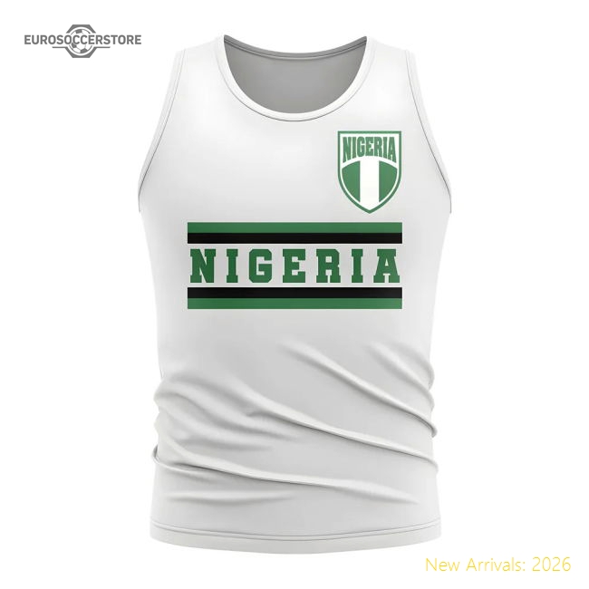Nigeria Core Football Country Sleeveless Tee (White)-Football Jersey Hub