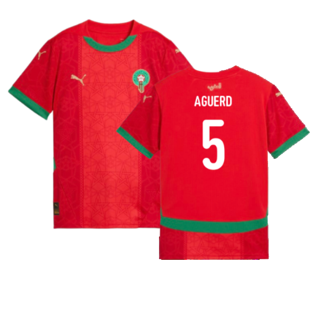 2024-2025 Morocco Home Shirt (Kids) (Aguerd 5)-Football Jersey Hub