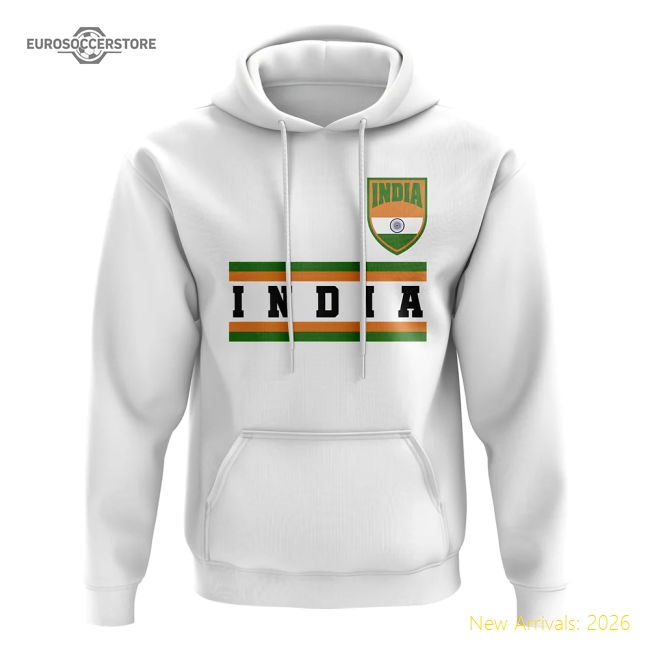India Core Football Country Hoody (White)-Football Jersey Hub