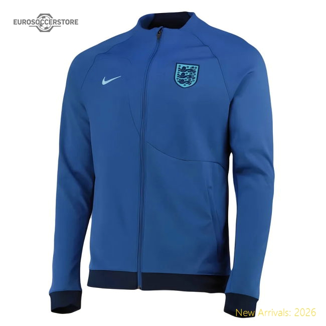2022-2023 England Academy Pro Anthem Jacket (Blue)-Football Jersey Hub