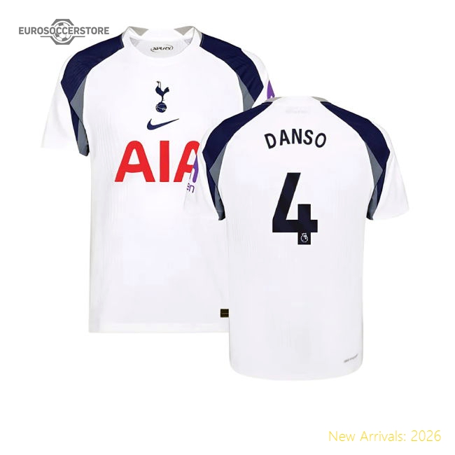 2025-2026 Tottenham Hotspur Authentic Home Shirt (Danso 4)-Football Jersey Hub