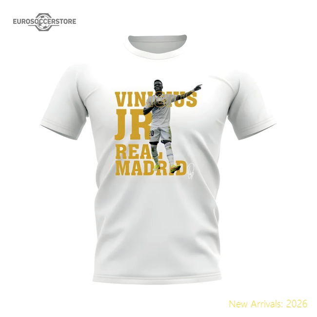 Vinicius jr Real Madrid Player Tee (White)-Football Jersey Hub