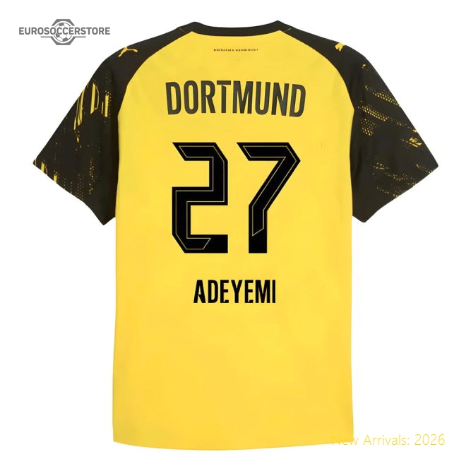2025-2026 Borussia Dortmund Authentic Home Shirt (Adeyemi 27)-Football Jersey Hub