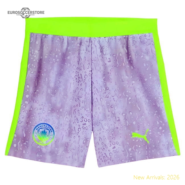 2025-2026 Man City Third Shorts (Cool Weather) - Kids-Football Jersey Hub