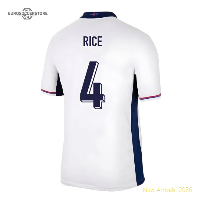 2024-2025 England Home Shirt (Rice 4)-Football Jersey Hub