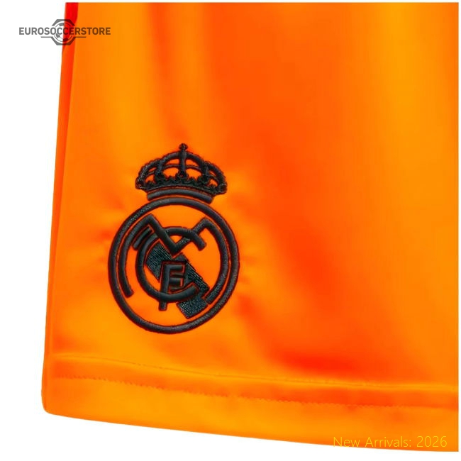 2024-2025 Real Madrid Away Shorts (Orange) - Kids-Football Jersey Hub