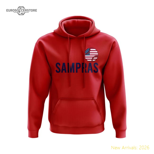 Pete Sampras USA Name Hoody (Red)-Football Jersey Hub