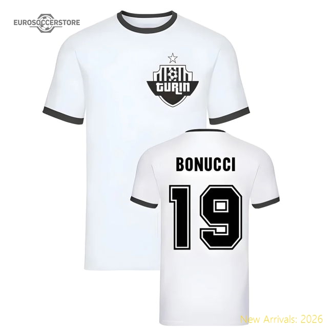 Leonardo Bonucci Ringer Tee (White)-Football Jersey Hub