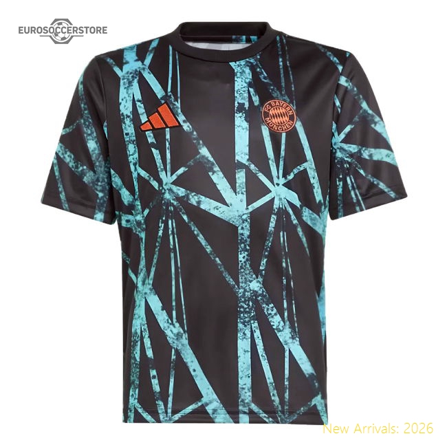 2024-2025 Bayern Munich Pre-Match Shirt (Black) - Kids (Kane 9)-Football Jersey Hub