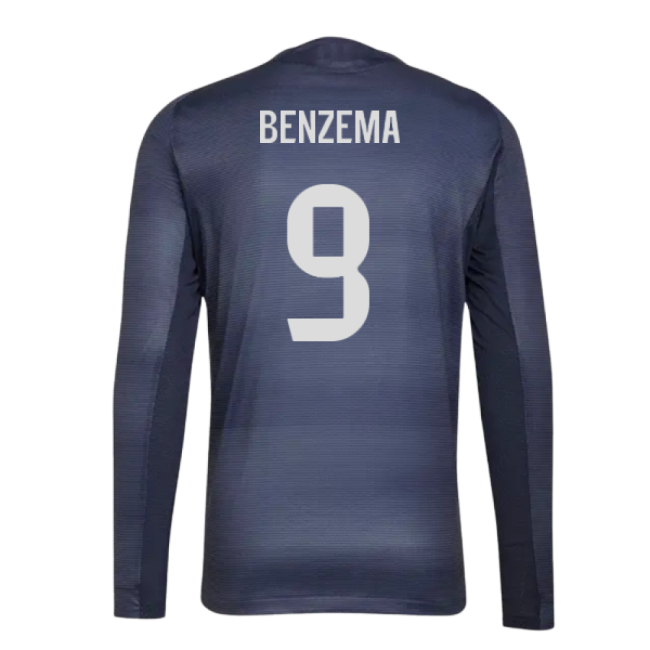 2025-2026 Real Madrid Authentic Long Sleeve Away Shirt (Benzema 9)-Football Jersey Hub