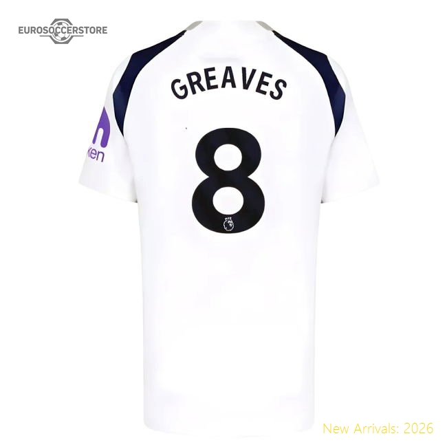 2025-2026 Tottenham Hotspur Home Shirt (Kids) (Greaves 8)-Football Jersey Hub