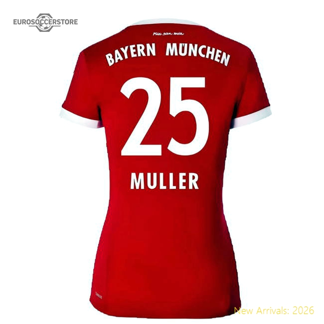 Bayern Munich 2017-18 Womens Home Shirt (XL) ((Excellent) XL) (Muller 25)-Football Jersey Hub