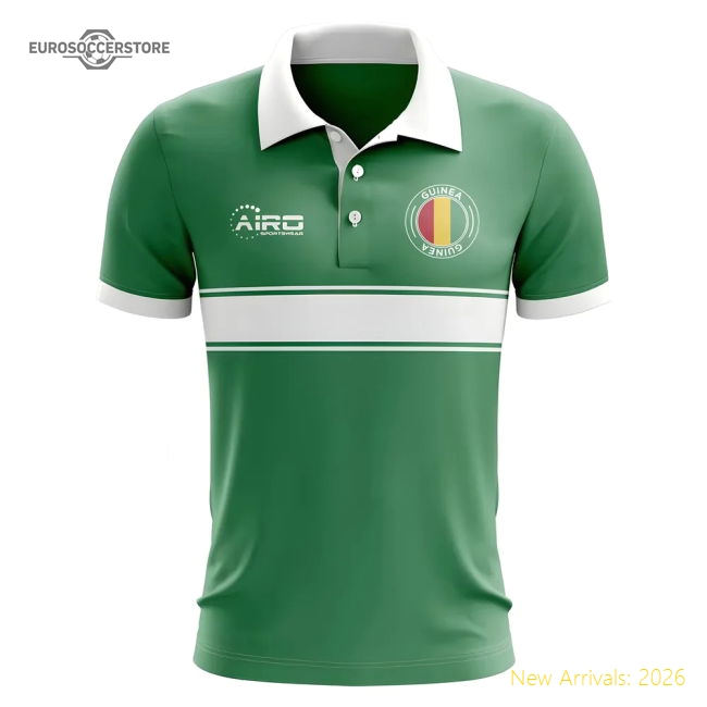 Guinea Concept Stripe Polo Shirt (Green)-Football Jersey Hub