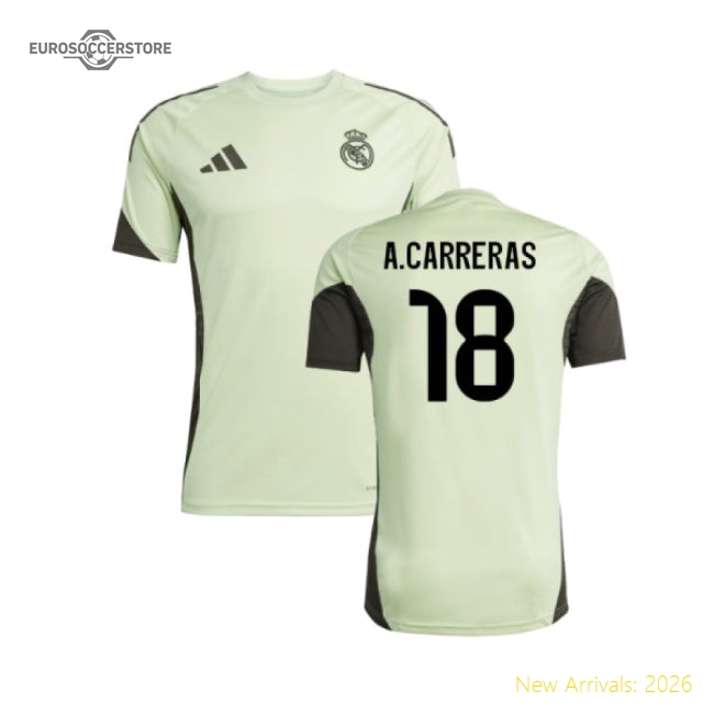 2025-2026 Real Madrid Training Jersey (Almost Lime) (A.Carreras 18)-Football Jersey Hub