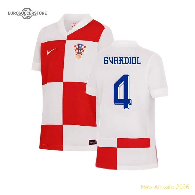 2024-2025 Croatia Home Shirt (Kids) (Gvardiol 4)-Football Jersey Hub