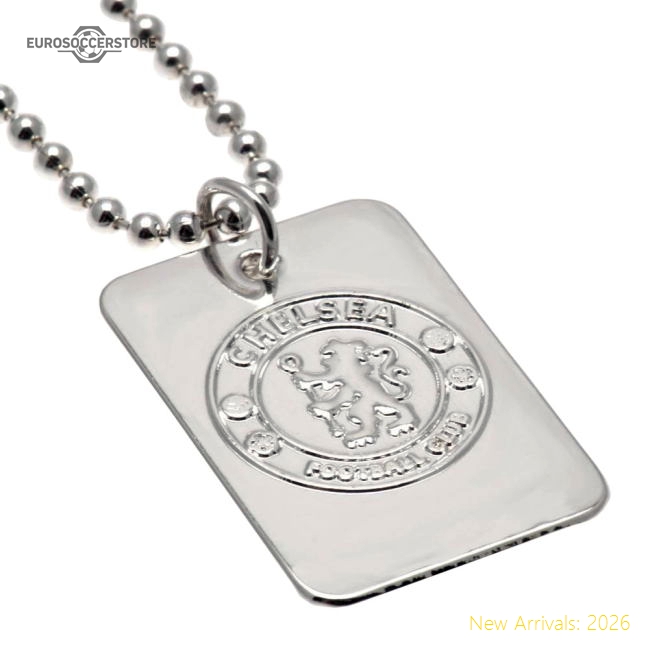 Chelsea FC Silver Plated Dog Tag & Chain-Football Jersey Hub