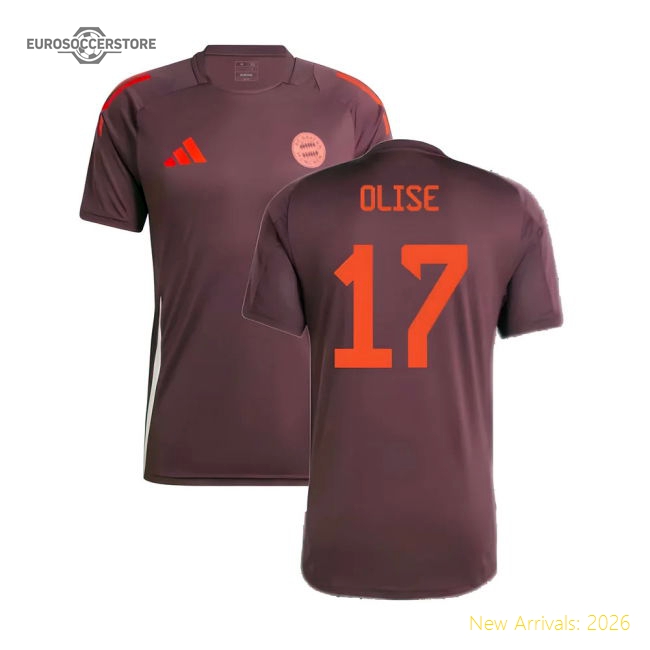 2024-2025 Bayern Munich Training Shirt (Shadow Maroon) (Olise 17)-Football Jersey Hub