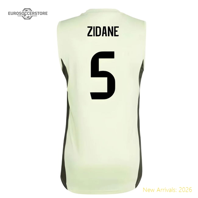 2025-2026 Real Madrid Sleeveless Training Jersey (Almost Lime) (Zidane 5)-Football Jersey Hub