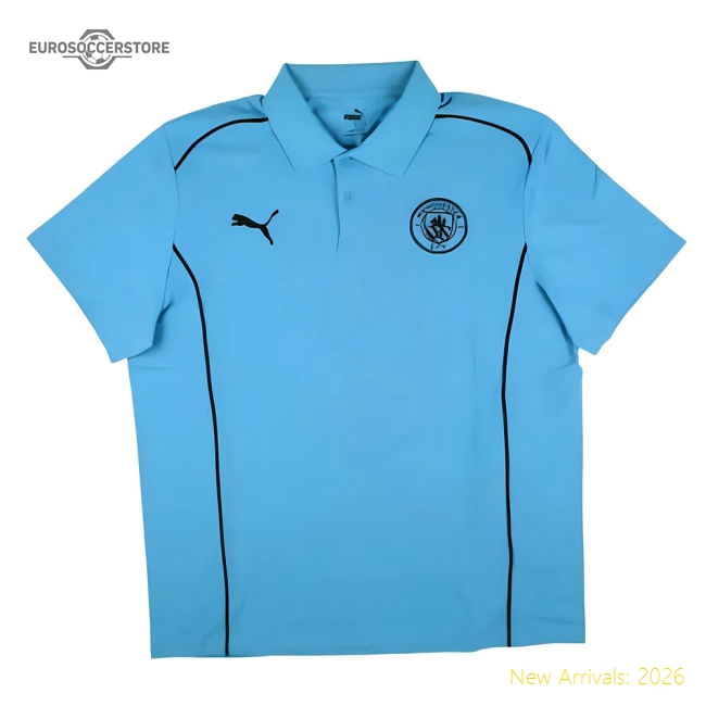 2024-2025 Man City Casuals Polo Shirt (Magic Blue)-Football Jersey Hub