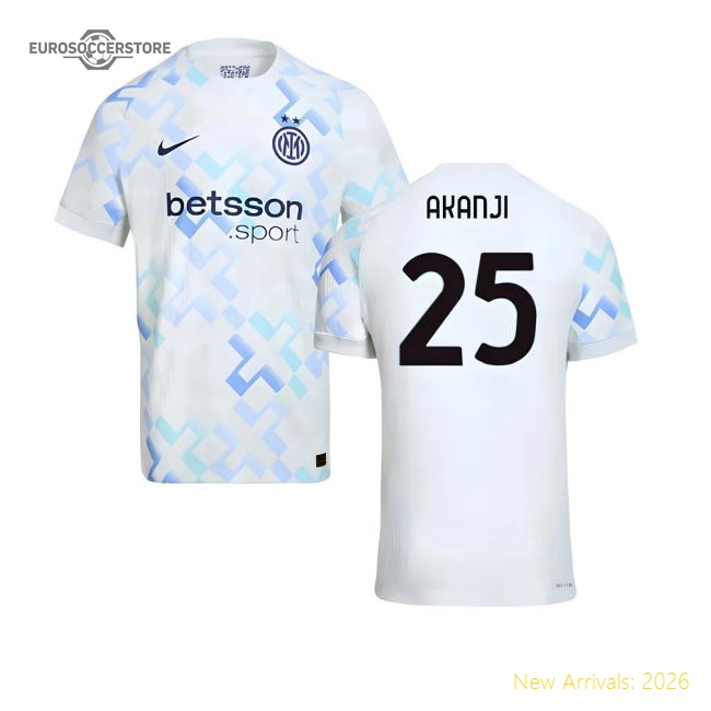 2025-2026 Inter Milan Authentic Away Shirt (Akanji 25)-Football Jersey Hub
