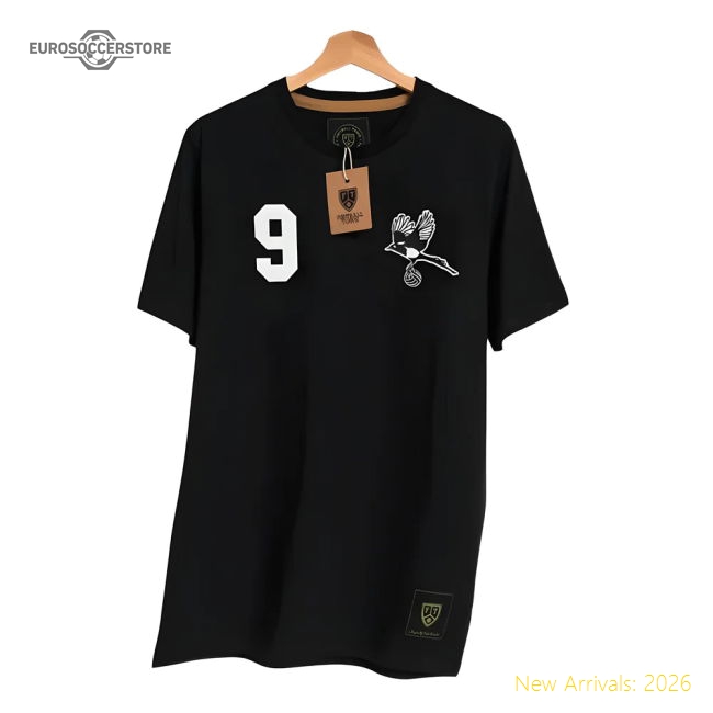 Newcastle Shearer The Magpie 9 Retro Shirt (Black)-Football Jersey Hub