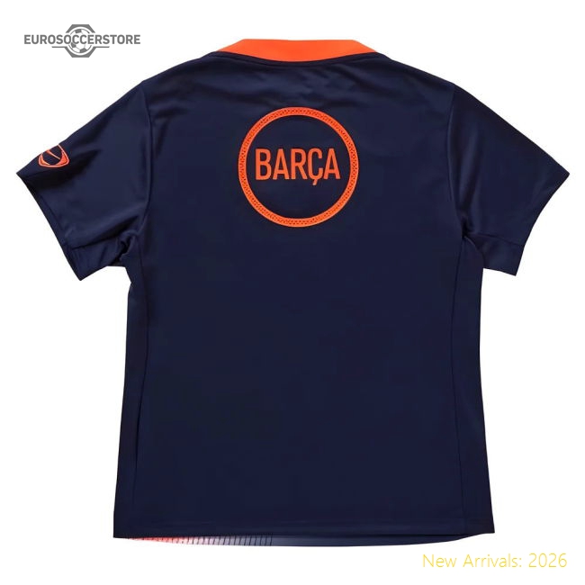 2025-2026 Barcelona T90 Third Dri-Fit Pre-Match Shirt (Navy)-Football Jersey Hub