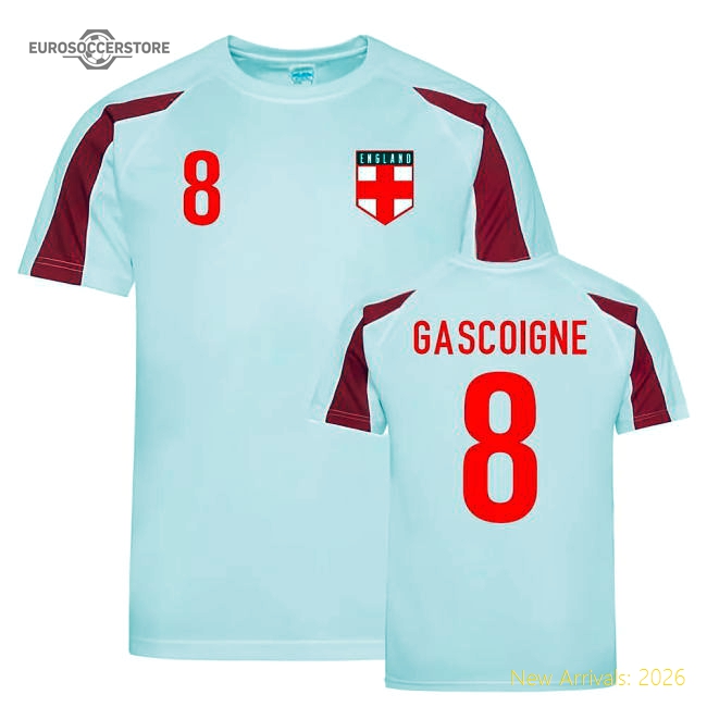Paul Gascoigne England Sports Training Jersey (White-Red)-Football Jersey Hub