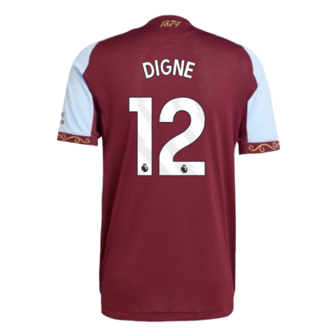 2025-2026 Aston Villa Authentic Home Shirt (Digne 12)-Football Jersey Hub