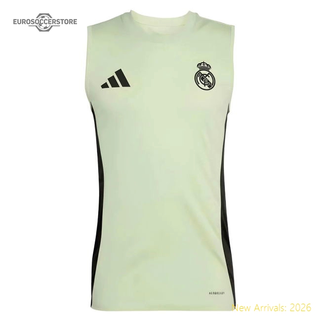 2025-2026 Real Madrid Sleeveless Training Jersey (Almost Lime)-Football Jersey Hub