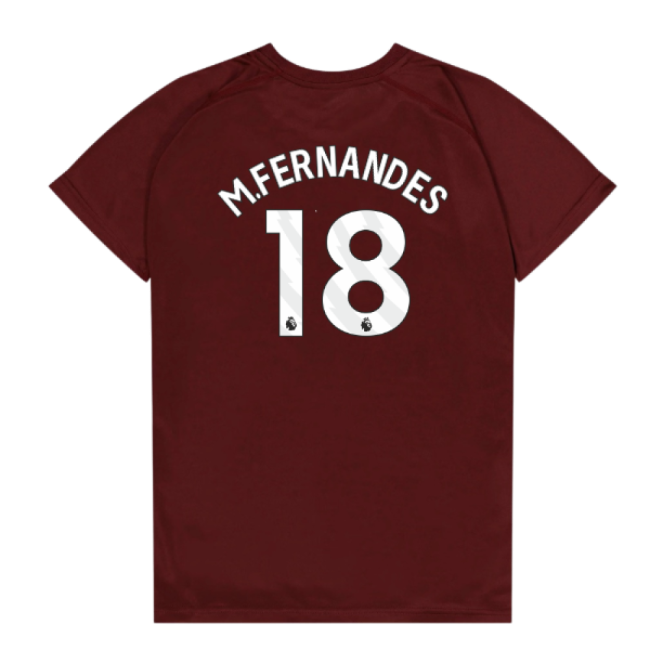 West Ham United Poly T-Shirt (Claret/Blue) - Kids (M.Fernandes 18)-Football Jersey Hub