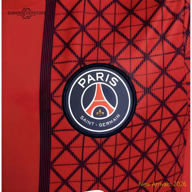 2025-2026 PSG Academy Pro Away Pre Match Shirt (Red) - Kids-Football Jersey Hub