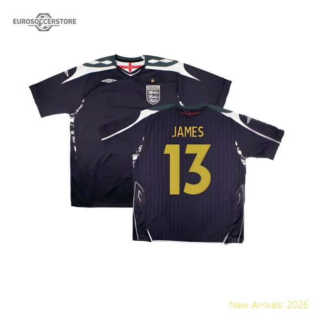 England 2007-08 GK Shirt ((Excellent) XXL) (James 13)-Football Jersey Hub