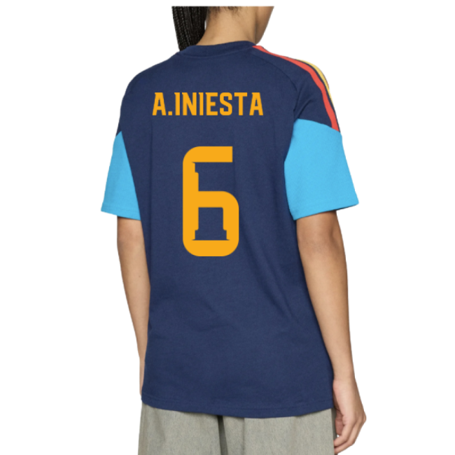 2026-2027 Spain Training Tee (Night Indigo) (A.Iniesta 6)-Football Jersey Hub